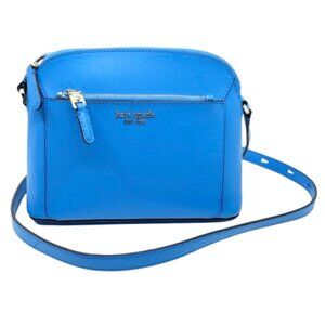 KATE SPADE~Louise Medium Dome Crossbody~BLUE SAFFIANO LEATHER SATCHEL BAG